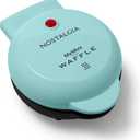 Nostalgia MyMini Personal Electric Waffle Maker, 5-Inch Cooking Surface, Hash browns, French Toast, Grilled Cheese, Quesadilla, Brownies, Cookies, Aqua