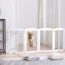 Spirich Free Standing Foldable Wire Pet Gate for Dogs, 80 Inches Extra Wide, 30 Inches Tall 4 Panels Dog Gate for The House, Doorway, Stairs, Pet Puppy Safety Fence, Sliver White