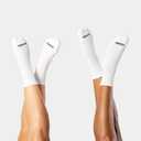Kamo Fitness Daily 4-Pack Women's Ankle Socks, Athletic Half Crew, Cotton Mid-Calf, Cushioned Sole, Seamless Toe, Size 5-9 (White)