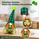 LEKSON St Patricks Day Decorations Gnomes Set, Lucky Shamrock Boy & Girl Irish Gnome with Weighted Bottom, Shelf Sitters for Tiered Tray, Farmhouse Mantel, Table & Home Decor Gift