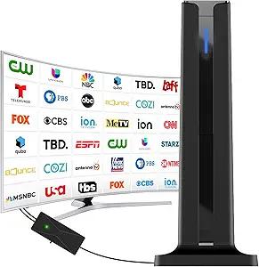 Digital TV Antenna Indoor, 2026 HD Antenna for Smart TV with 3M Stick Base 360°&Long Range Reception for Local Channels, Easy Setup Antena Without Cable(7.0 in)