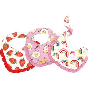 Baby Bibs-Viscose Made from Bamboo, 3 Pack Drool Bibs Baby Girl Bandana Bibs Adjustable Drooling and Teething Bibs