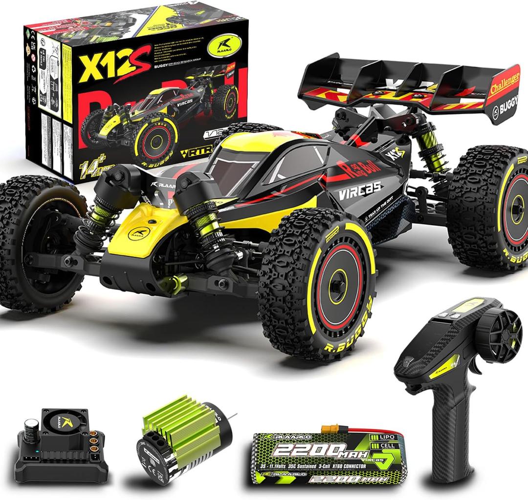 RLAARLO 1/12 Brushless RC Cars for Adults, Max 50 MPH Fast RC Buggy, All Terrain High Speed Remote Control Car Hobby Off-Road RC Truck 4x4 Monster Trucks