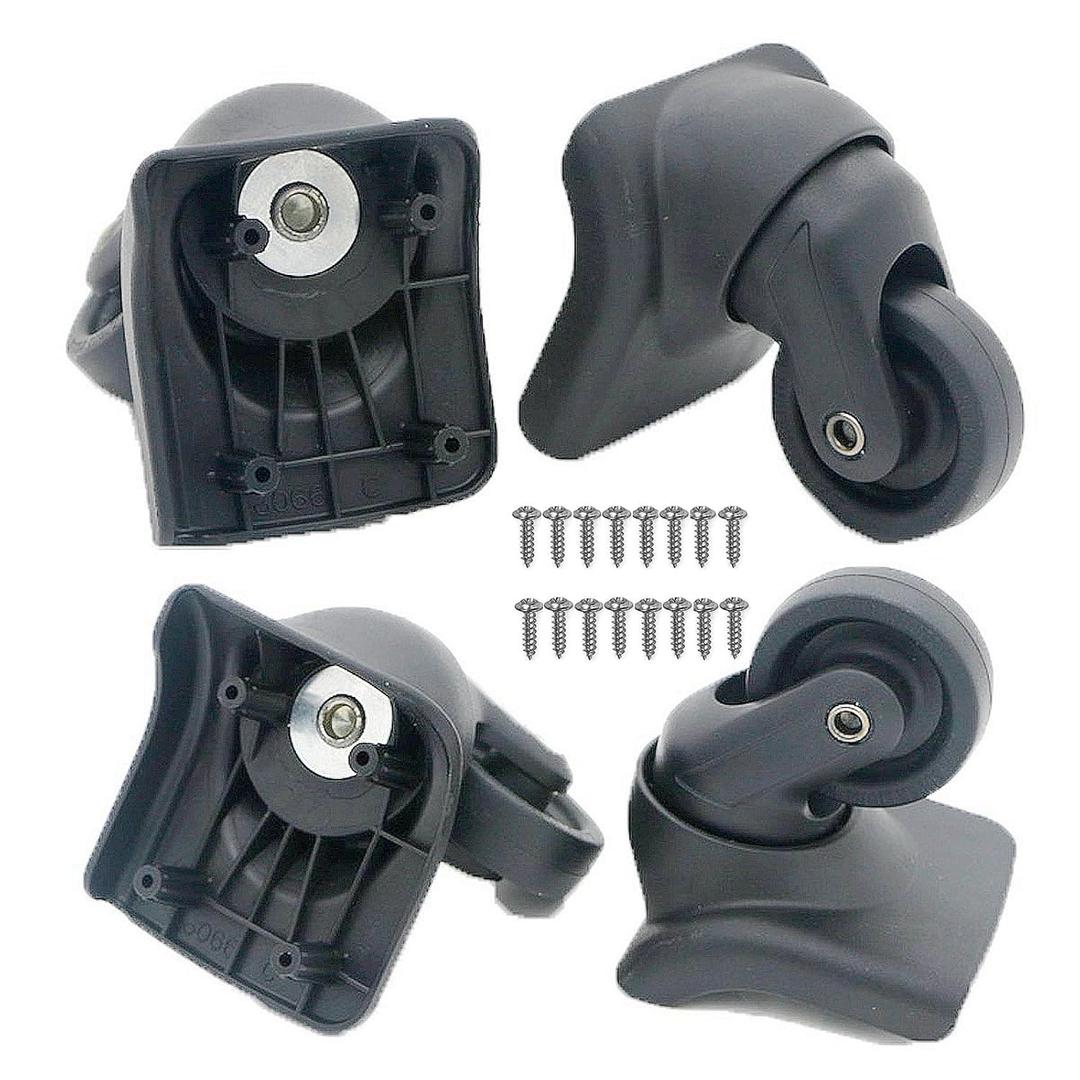 Universal Luggage Wheels Replacement Kit for Suitcase, Steel Core 360° Silent Spinner Wheels for Suitcases - Fits Major Brand Rolling Luggage (4 Pcs)