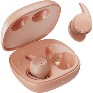 MUSICOZY Bluetooth 5.3 Sleep Earbuds, Wireless Sleep Headphones, Light-Weight Ear Buds for Sleeping, Silicone Ear Plugs for Snoring Blocking, Music Sleep Earplugs for Sleep Work Focus Travel (Pink)