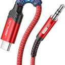 JSAUX USB C to 3.5mm Audio Aux Jack Cable Compatible with iPhone 16 Pro Max/15 Pro Max Plus [3.3ft], USB Type C to 3.5mm Headphone Stereo Cord Car for Samsung Galaxy S24 S23, iPad Pro, Pixel 9/8-Red