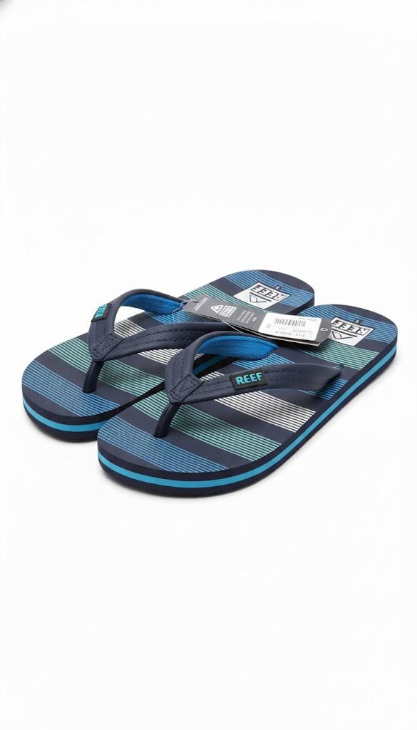 Kid's Ahi Deep Sea Stripes Flip Flop, Size 1