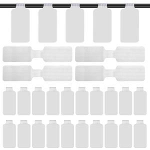 Eersida 60 Pieces Self Adhesive Cable Labels Wire Labels Nylon Writable Cord Tags Waterproof White Wire Cable Tags for Electronics Office Computers Management and Identification(Rectangle,3.54 Inch)