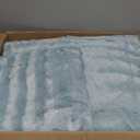 Madison Park Duke Luxe Faux Fur Reversible Comforter Set, Soft Plush Reverse, Modern Down Alternative Filling Cozy Bedding, Box Quilted Warm Cover, Matching Shams, King/Cal King, Aqua 3 Piece