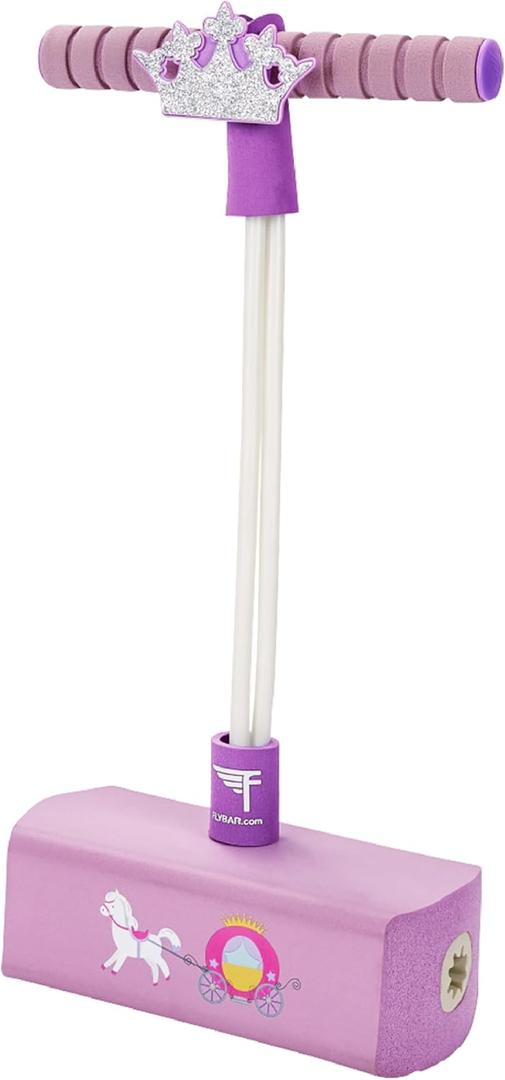 Flybar My First Foam Pogo Jumper for Kids Fun and Safe Pogo Stick for Toddlers, Durable Foam and Bungee Jumper for Ages 3 and up, Supports up to 250lbs (Pink Princess)