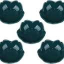 WHJY Dark Green Cherry Blossom Dish Set, Cute Pink Ceramic Plates, Sauce/Seasoning Dish, Sushi Dishes, Soy Dipping Bowl, Dessert, Appetizer Plates, Serving Dish for Kitchen Home  Set of 5