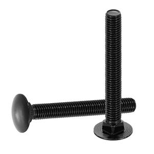 uxcell 10Pcs Carriage Bolts, M10 x 80mm Stainless Steel 18-8 (304) Round Head Square Neck Screws Black Oxide Bolt Screw for Fastening Accessories - Black