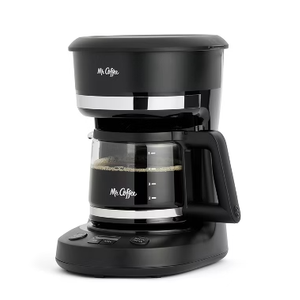 Mr. Coffee 5-Cup Programmable Coffee Maker Black: Drip Coffee Machine, Electric, Dishwasher-Safe, Paper Filter, 25 oz Capacity