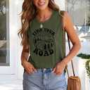 Womens Tank Tops Summer T Shirts Sleeveless Casual Loose Tunic Blouses 2026 (Green, L)