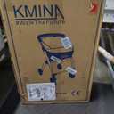 KMINA Narrow Walker for Small Spaces, Foldable Walker with Tray and Basket, 4 Wheels and Brakes, Lightweight Indoor Rollator for Seniors, Blue, PRO Model