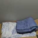 Blue Comforter Set Queen 7 Piece Bed in a Bag Toile de Jouy Botanical Comforter with Sheet Set Soft Microfiber Bedding Set (1 Comforter,2 Pillow Shams,1 Flat Sheet,1 Fitted Sheet,2 Pillowcases) (Queen(90"x 90"))