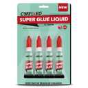 4 x Super Glue Liquid Clear Glue for Wood Plastic Metal, Instant Superglue All Purpose Multipack Cyanoacrylate Adhesive Repair Ceramic Model Leather Rubber Glass Pottery, Strong Bonding Single Use (4 x 3g)