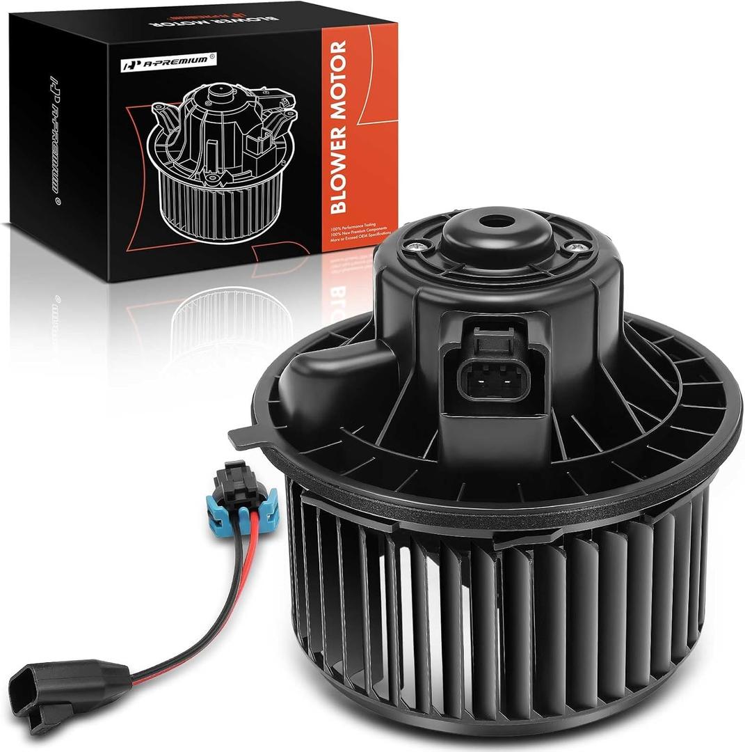 A-Premium HVAC Heater Blower Motor w/Fan Cage Compatible with 2007 2008 2009 2010 2011 2012 2013 2014 Chevrolet Silverado, Tahoe, Suburban, Avalanche & GMC Sierra, Yukon & Cadillac Escalade & Hummer
