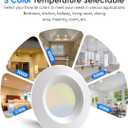 12 Pack 5/6 Inch 5CCT LED Recessed Light Retrofit, 2700K/3000K/4000K/5000K/6500K Selectable Downlight, Dimmable Can Lights with Metal Baffle Trim, CRI 90, 10.5W=85W, E26 Base, IC & Wet Rated, ETL&FCC