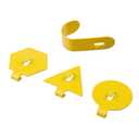 Savagrow 24Pcs Small Pegboard Hooks Set Yellow Study Peg Hooks 6 Styles Wall Organizing Hooks Office Hanging Hooks