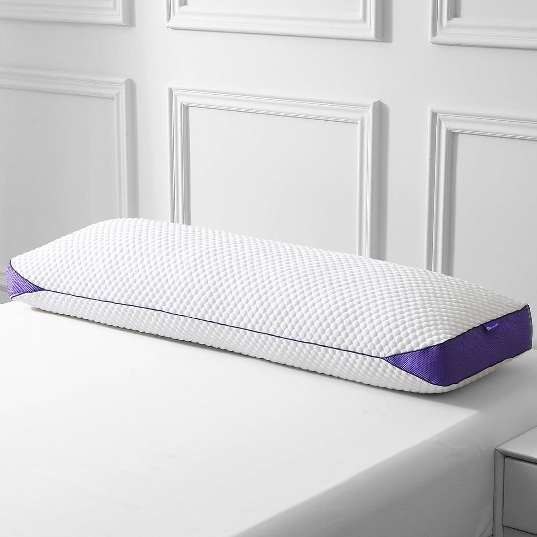 HOMELAB Adjustable Shredded Memory Foam Body Pillow, Cooling Long Pillow with Washable Cover, Full Support for Side Sleepers, Back, Hip & Leg Comfort, 1 Pack 20"x52"