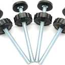 Vmaisi 4 Pack 8MM Baby Gate Threaded Spindle Rod, Replacement Hardware Parts Kit for Pet & Dog Pressure Mounted Safety Gates - Extra Long Wall Mounting Accessories Screws Rods Adapter Bolts Black