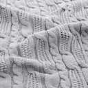 Aormenzy Cable Knit Throw Blankets 30 x 40 Inches, Soft Cozy and Lightweight Knitted Blanket, Machine Washable 100 Percent Acrylic Blanket, Decorative Throw Blanket for Couch Sofa Bed, Silver Grey