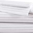 Eddie Bauer - Flannel Sheets Queen Size, Anti-Pilling & Wrinkle Resistant Cotton, Touchably Soft for All-Season Comfort - Bed Sheets with Matching Pillowcases & Fitted Sheet (Trail Stripe Grey)