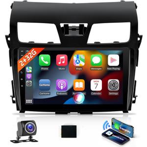 Naifay Android Car Radio for 2013 2014 2015 Nissan Altima with Wireless CarPlay Android Auto, 2+32G 10.1 inch IPS Touch Screen Car Stereo for Nissan with Bluetooth/FM/GPS/WiFi/SWC/Split Screen/Camera