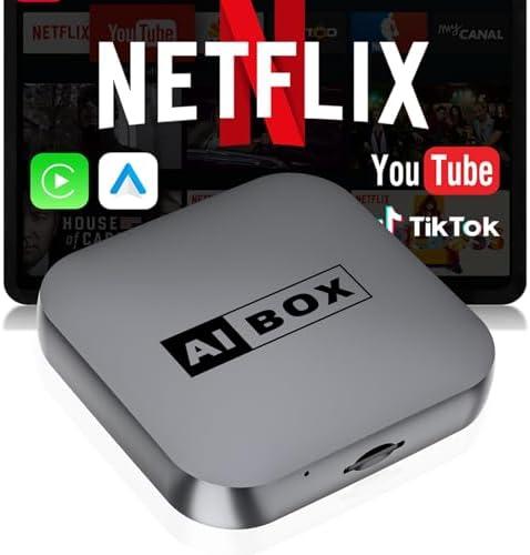 Wireless CarPlay/Android Auto Adapter with Netflix & YouTube, Upgraded Car Play Wireless Adapter for iPhone 8+& Android 11.0+, Plug & Play Dongle for Car, Smart AI Box Only for Cars with Wired CarPlay