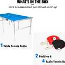 EastPoint Sports Penn Space Saver Table Tennis Table Fully Assembled 6 Foot x 3 Foot Indoor/Outdoor Portable Table with Net, 2 Ping Pong Paddles and 4 Balls 10 Minute Set Up