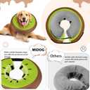 MIDOG Inflatable Dog Cone Collar Alternative After Surgery - Soft Protective Recovery Dog Cone for Large Medium Small Dogs & Cats, Elizabethan Collar for Dogs to Stop Licking - Kiwifruit,L+