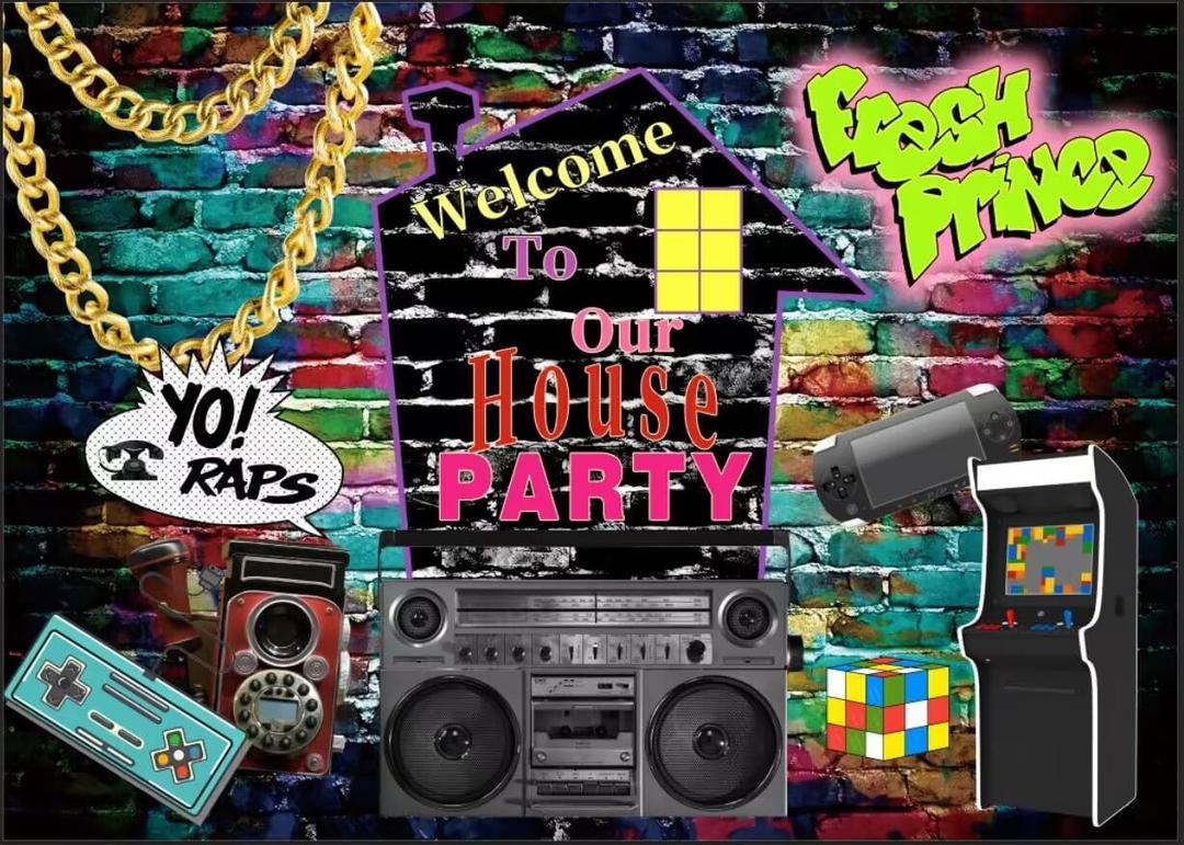 7x5ft 90s Backdrop Old School Graffiti Backdrops 90s Theme Party Decorations F72