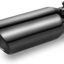 3 Inch Inlet Exhaust Tip, 3" Inlet 4" Outlet 12" Overall Length, Chrome-Plated Exhaust Tip, Stainless Steel, Chrome Grey Exhaust Tip, Angle Cut, Bolt On