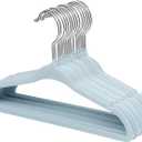 ManGotree Kids Velvet Clothes Hangers, Baby Childrens Hangers for Clothes Space Saving Non-Slip 15Pack (Blue)