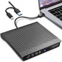 External DVD Drive, Portable USB 3.0 CD +/-RW Drive DVD Player for ROM Rewriter Burner for Laptop Desktop, Compatible with Windows 7/8/10/11 Mac MacBook Pro/Air (SY-IDD023-02)