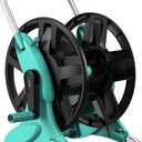 Garden Hose Reel Cart,Hose Holder Up to 50-100 Feet of 5/8" Hose,Wall Mounted Water Hose Reel,Portable Hose Reels for Outside Car Washing, Watering