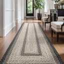 LUMI 3x7 Runner Rug Non Slip for Hallway, Natural Rustic Carpet No Shedding, Farmhouse Braided Area Mat Indoor High Traffic for Living Room, Entryway, Kitchen, Laundry