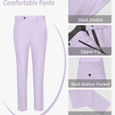 Men's Slim Fit Purple Summer Grooms Wedding for Men Pants Set XL