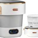 Portable Washing Machine with Spin Basket, Upgraded 20L Foldable Mini Washer【5-Min Wash・3-Min Spin・1-Year Free Replacement】Small Washing Machine for Travel, Dorms, RVs, Camping (Gray)