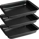 Set of 3 Rectangular Cake Pan, Non-Stick Baking Pan for Oven, 9 x 13 Inch Deep Cookie Sheet Tray, BPA Free Bakeware for Brownie Lasagna Casserole Bread