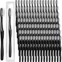 Tessco 1000 Pcs Disposable Toothbrushes Bulk Individually Wrapped Manual Soft Bristle Travel Toothbrushes Single Use Toothbrush for Homeless Hotel Toiletries Camping Office(Black)