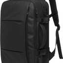 Petfu Travel Backpack Business Anti-Theft Laptop Rucksack Fits 15.6 inch with USB Charging Port Water-Proof College High School Bags for Men Women, Black