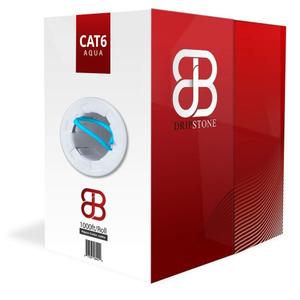 DRIPSTONE CAT6 1000ft Bulk Ethernet Cable 23AWG Solid CCA UTP 0.57mm Aqua