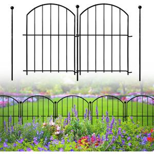 Decorative Garden Fence 21in x26ft, 26 Pack Rustproof Metal No Dig Fence Animal Barrier for Dog, Arched Flower Bed Edging Ornamental Wire Border Panel Fencing for Yard Patio Outdoor Decor (26 Panels-17in(H)x26ft(L))