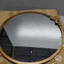 Vintage Round Gold Bow Mirror: 20" Antique Bathroom Vanity Mirrors with Metal Frame - Baroque Ornate for Entryway/Bedroom/Hallway/Fireplace- Home Wall Decor for Living Room