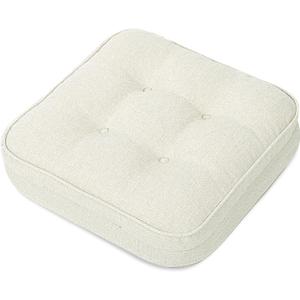 GOFORIT Memory Foam CushionSquare Seat Cushions for Dining Chairs,Non-Slip Chair Pads with Removable Cover, 16'' x 16'', Off White