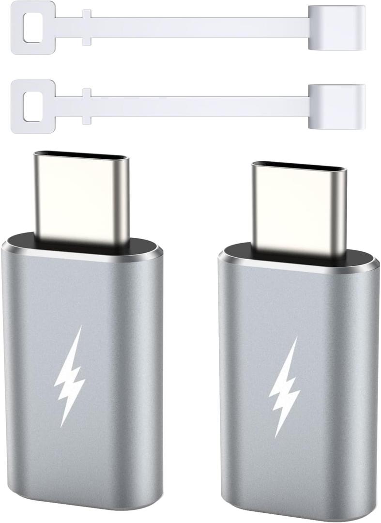 3 x TechMatte Lightning to USB C Type C Adapter Cable, Not for Headphones/OTG, 1.8-2.2A 15W Fast Charging Data Sync, for iPhone 16 iPhone 15 Series iPad iPod AirPods, w Anti-Lost Holder