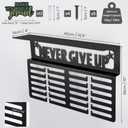 BELLE VOUS Never Give up Medal Hanger with 6 Rows in Black
