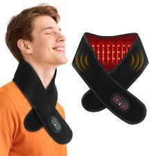Cordless Neck Massager with Heat, Red Light Therapy for Neck, Neck Heating Pad for Pain, Heated Neck Wrap, 660nm 850nm, FSA Eligible HSA, Heated Neck Massager, 3000mAh Battery, Black